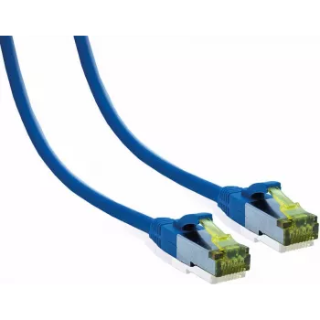 IT-BUDGET Full Copper Premium patchkabel - Cat.6A med Cat.7-råkabel - 600 MHz - halogenfri - PoE+ - 10Gbit - blå - 10 m