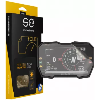 smart.engineered SE-DCP-2-0102-0031-1-M displayskærmbeskyttelse til Ducati Panigale V4 2018+ / Streetfighter V4 2020+ / Multistrada V4 2021+ - transparent