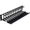 Rockstable 2U 19 inch kabelstyringspanel - sort - SPCC-stål - 483 mm (RS19-002)