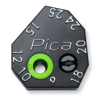 PICA-MARKER Pica Scriber Block - sort ABS-plast markørhjælp med blyantspidser, passer, parallel- og dybdemarkering til Pica-Dry Longlife automatisk blyant