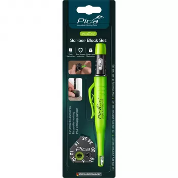 Pica Dry Scriber Block sæt - Longlife automatisk pen med hylster og miner