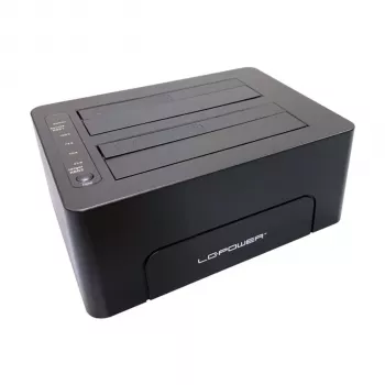 LC-Power LC-DOCK-C-V2 USB-C dockingstation med HDMI, DisplayPort, VGA, 3x USB-A, USB-C data, USB-C PD 100W, Gigabit Ethernet, SD/microSD-kortlæser, 3,5mm audio, grå