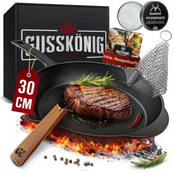 Gusskönig forværdet støbejernsstegepande 30 cm (GK-44)