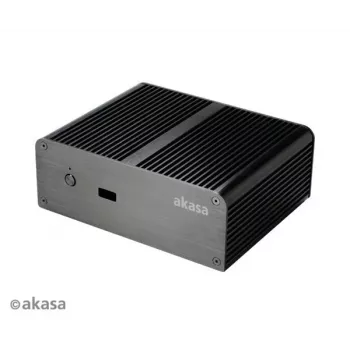 Akasa Newton T blæserløst Mini-PC-kabinet til Intel NUC (UCFF/Thin Mini-ITX) - uden strømforsyning - sort