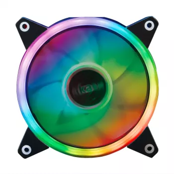 Akasa Vegas R7 120mm RGB LED blæser, 500-1500 omdr./min., 41,9 CFM, 23,8 dB(A), PWM, 4-pin RGB, ASUS Aura Sync, MSI Mystic Light Sync, Gigabyte Fusion