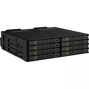 ICY DOCK ToughArmor MB998V4P-B 8-bay U.2/U.3 NVMe SSD PCIe 4.0 Mobile Rack-kabinet til 5,25 inch drevbås (4 x SlimSAS 8i SFF-8654)
