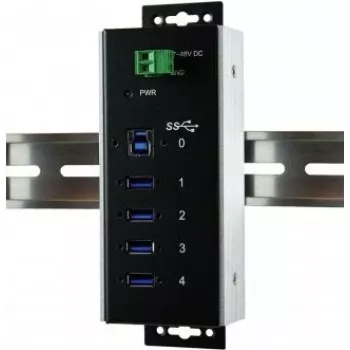 EXSYS EX-1185HMVS-WT Industriel USB 3.2 Gen 1 Hub, 4-port, DIN-skinne-monterbar