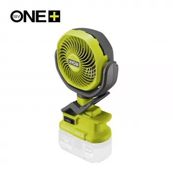 RYOBI ONE+ 18V batteri-klemmeventilator (kun værktøj) - 280 CFM, 360° rotation