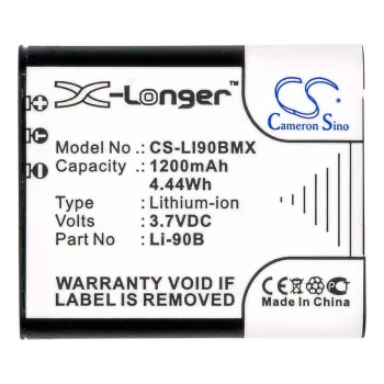 CAMERON SINO Li-90B Li-92B erstatningsbatteri til Olympus-kameraer (1270mAh, 3,7V, Li-Ion)