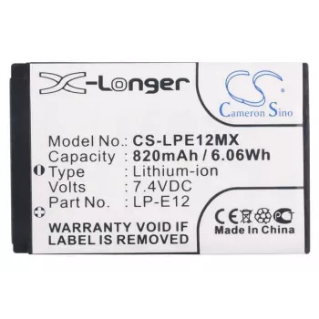 Cameron Sino erstatningsbatteri LP-E12 til Canon EOS M-serie