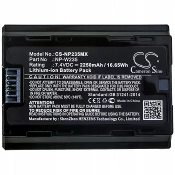 CAMERON SINO NP-W235 / NPW235 genopladeligt Li-Ion-batteri til Fujifilm-kameraer