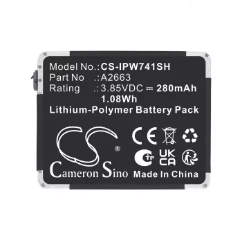 CAMERON SINO erstatningsbatteri type A2663 til Apple Watch Series 7 41mm A2473/A2475/A2476 (Cs-ipw741sh)