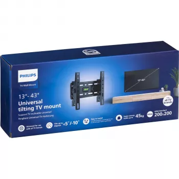 Philips Universal Tilting TV Wall Mount 13-43 inch, 45 kg, sort