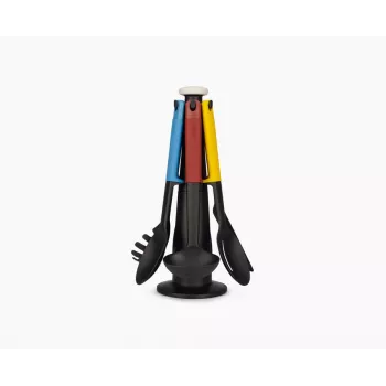 Joseph Joseph Elevate 6-delt flerfarvet køkkenredskabssæt med drejelig opbevaringsstander