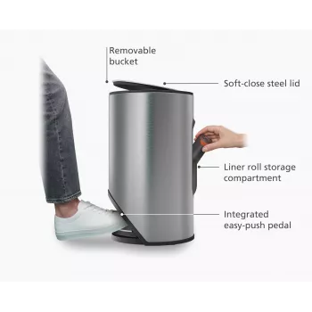 Joseph Joseph Arc 10L Easy-Push affaldsspand i rustfrit stål