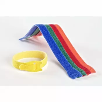 VELCRO VEL-EC60250 velcro-kabelbånd - Farver blandet (blå, grøn, orange, rød, gul) - 20 cm x 12 mm - 5-pak
