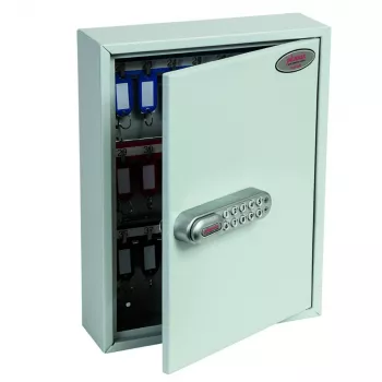 Phoenix Safe KC0601E nøgleskab - grå - 42 kroge - elektronisk lås - vægmontering - 270 x 80 x 350 mm