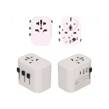 2-Power netadapter - 15 watt - 3 A - 3 udgange (2 x USB, 24 pin USB-C)