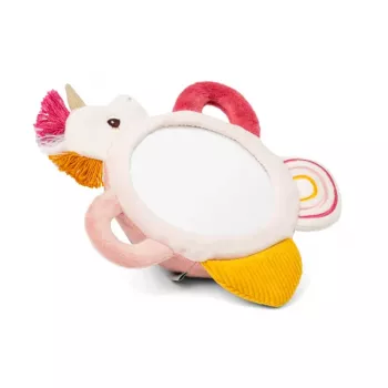 Lilliputiens Aktivitetspejl Lena the Unicorn med Håndtag, sensorisk legetøj til babyer fra 3 Måneder