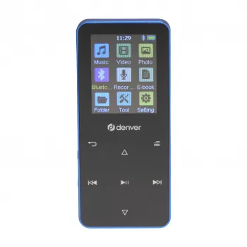Denver MP-1830BU MP4-afspiller med Bluetooth, 1,8 inch skærm, 4GB, blå