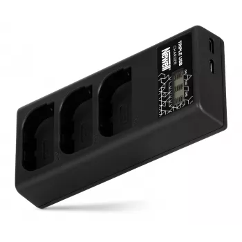 Newell CD-USB-C trekanals oplader til Canon LP-E6-batterier