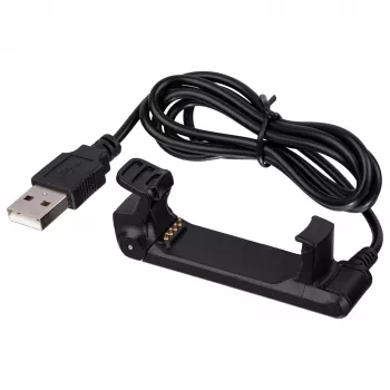 Akyga AK-SW-19 USB-ladekabel med clip til Garmin Forerunner 220, 1 m, sort