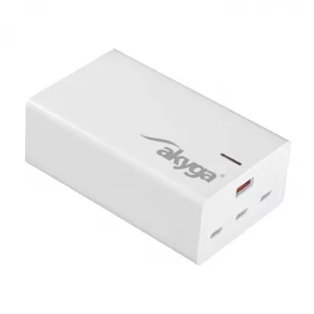 Akyga AK-CH-25 GaN-bord-USB-lader 140 W, 3 x USB-C PD + USB-A, hvid