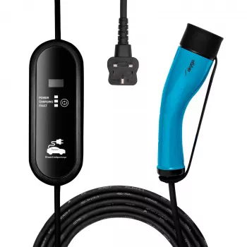 Akyga AK-EC-20 mobil EV-lader, Type 2, UK-stik (BS 1363), enkeltfaset, 13 A, 3 kW, LCD, 5 m