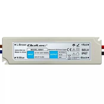 Qoltec LED-switchstrømforsyning 36W 12V 3A IP67 vandtæt