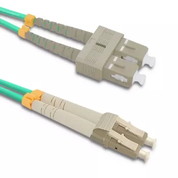 Qoltec fiberoptisk patchkabel LC/UPC - SC/UPC multimode OM4 duplex 3m