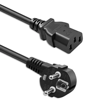 QOLTEC netkabel SCHUKO CEE vinklet stik IEC C13 2 m sort
