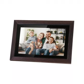 KRUGER & MATZ FRAMEO Wi-Fi 10.1 inch Digital Photo Frame with Wooden Frame