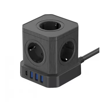 Newell GaN Power Cube 9W1 stikdåse sort
