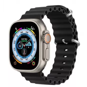 Dux Ducis silikonearmbånd til Apple Watch 8/7/6/5/4/3/2/SE (38/40/41 mm) - sort