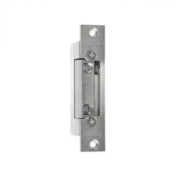 SCOT ES-S12AC/DC-B PROFI Symmetrisk elektrisk døråbner med lås, 12V AC/DC, Fail-Secure, 3000N holdekraft, grå/sølv