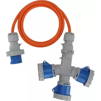 Brennenstuhl 1167670202 forlængerkabel CEE 3-vejs fordeler 16A 2m H07RN-F 3G 2,5 mm² IP44