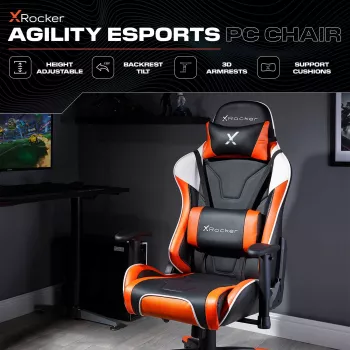 X Rocker Agility eSports gaming-deskstol - sort/orange