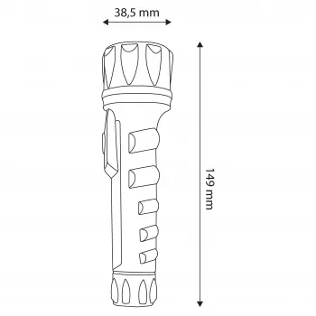 ENTAC EFL-2AA-PL LED-lommelygte 2xAA ABS-plast sort 30 lumen