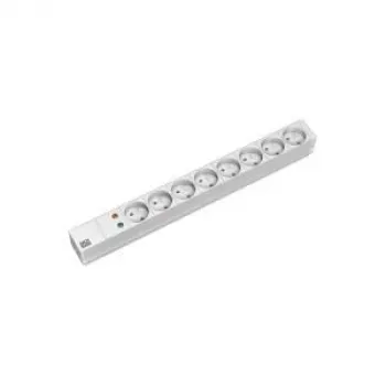Bachmann 333.4061 Standard 1U PDU 8 Schuko-udtag 2m kabel overspændingsbeskyttelse grå