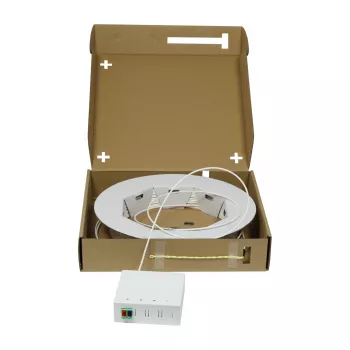 SYNERGY21 FTTH kompaktboks præfabrikeret, 2xLC/APC -> åben ende, 60m, 9/125µm, G.657.A2, 2-fiber, AD=2,2mm