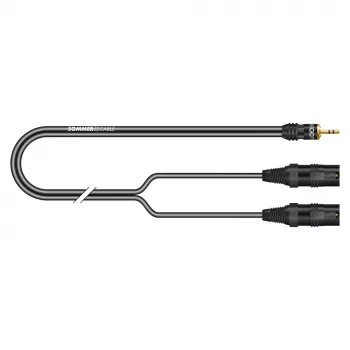 Sommer Cable SC-Onyx 2025 MKII stereosplitkabel, 2 x 1 x 0,25 mm², 3,5 mm stereo minijackstik til 2x XLR-stik 3-polet, HICON, sort, 5 m (ON9V-0500-SW)