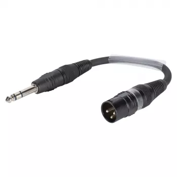 Sommer Cable adapterkabel, 6,3 mm stereo jackstik til XLR-stik 3-polet, sort, 0,15 m (SGFDU0015-SW)