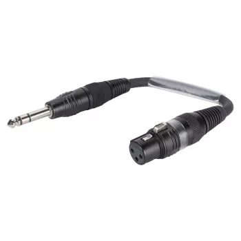 Sommer Cable adapterkabel, 6,3 mm stereo jackstik til XLR-hunstik 3-polet, sort, 0,15 m (SGFGU0015-SW)