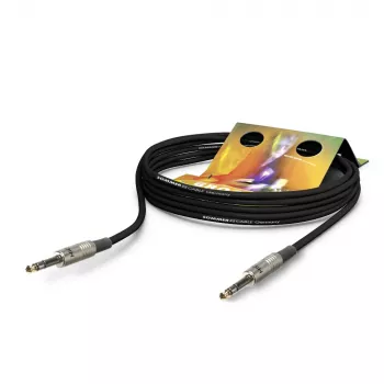 Sommer Cable Stage 22 Highflex patch-/insertkabel, 2 x 0,22 mm², 6,3 mm stereo jackstik til 6,3 mm stereo jackstik, HICON, sort, 5 m (SG2S-0500-SW)