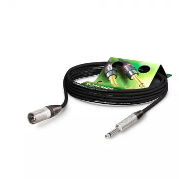 Sommer Cable Stage 22 Highflex mikrofonkabel, 2 x 0,22 mm², XLR-stik 3-polet til 6,3 mm mono jackstik, NEUTRIK, sort, 2,5 m (SG75-0250-SW)