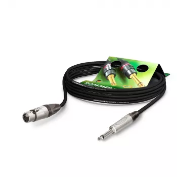 Sommer Cable Stage 22 Highflex mikrofonkabel, 2 x 0,22 mm², XLR-hunstik 3-pol. til 6,3-mm-mono jackstik, NEUTRIK, sort, 5 m (SG79-0500-SW)