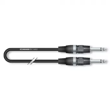 Sommer Cable Tricone MKII instrumentkabel, 1 x 0,22 mm², 6,3 mm monojackstik til 6,3 mm monojackstik, HICON, sort, 3 m (TRWT-0300-SW)