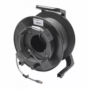 Sommer Cable SC-Vector PLUS 1.2/4.8 DZ videokabel på kabeltromle, BNC-hanstik til BNC-hanstik, NEUTRIK, sort, 50 m (DZGXG5000-SW-SW)