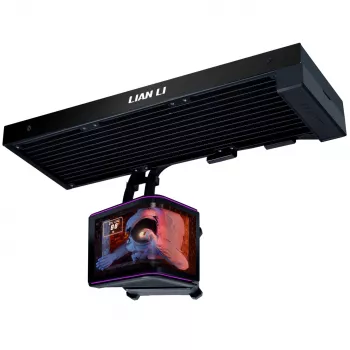 Lian Li HydroShift II OLED Curved 360 Fanless AiO væskekøler til CPU, 360 mm, OLED-display - sort