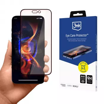 3MK EyeCare Protector displayschutzfolie til Apple iPhone 16 Pro 6,3 inch hærdet glas blålys filter 9H